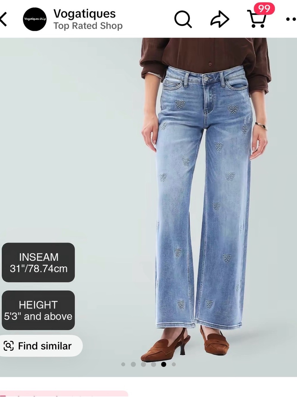 TikTok Viral! Oneso Magic Stretch Jeans with Rhinestones and Butterflies